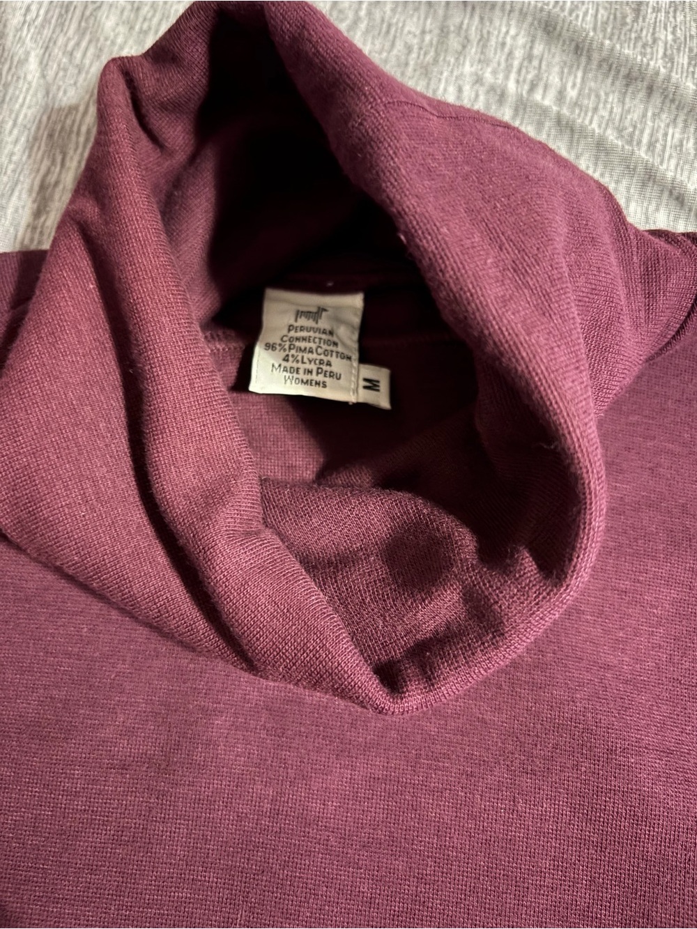 Peruvian Connection Plum Long-Sleeve Turtleneck - Picture 3 of 3
